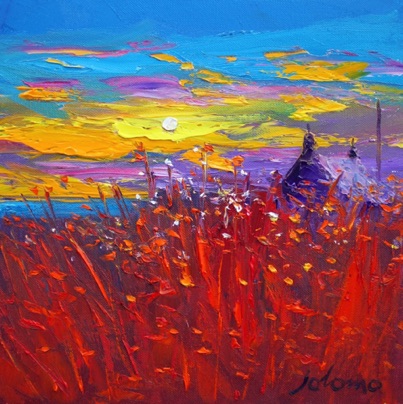 Evening falls on a Kintyre croft 12x12 Evening falls on a Kintyre croft 12x12